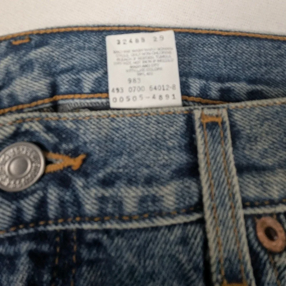 Levis 505 Regular Fit Straight Leg Jeans Mens 38x30 Med Wash Blue Y2K July 2000